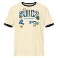 Wicked Shiz University Ringer T-Shirt front view showing collegiate graphic