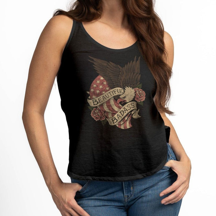 Women's Beautiful Badass Revolution Flowy Tank - Black
