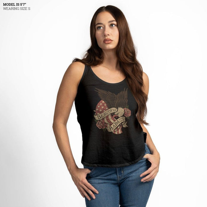 Women's Beautiful Badass Revolution Flowy Tank - Black