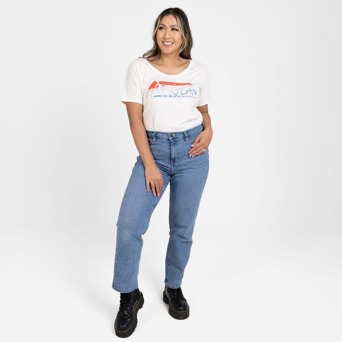 Grunt style Women's Unapologetically American Slouchy T-Shirt - White