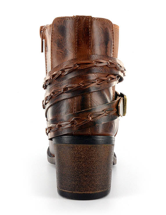 "Wrap" Leather Ankle Booties